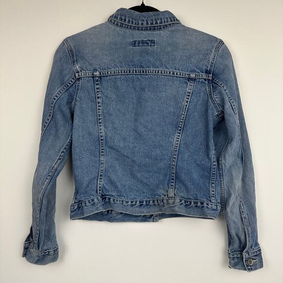 Vintage Old Navy Blue Jeans Youth 90s Y2K Retro Light Wash Denim Jean Jacket 16 - Picture 2 of 12